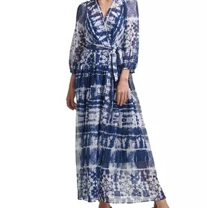 CALVIN KLEIN Tie-Dyed Wrap Maxi Dress size 12